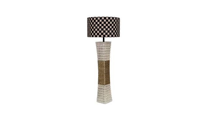 Glen Black Iron & Cloth Shade Table Lamp with Wooden Base (White) by Urban Ladder - Design 1 Side View - 625422