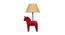 Buck Beige Iron & Cloth Shade Table Lamp with Wooden Base (Red) by Urban Ladder - Design 1 Side View - 625424