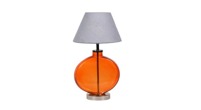 Kodiak Grey Iron & Cloth Shade Table Lamp with Glass Base (Orange) by Urban Ladder - Design 1 Side View - 625429
