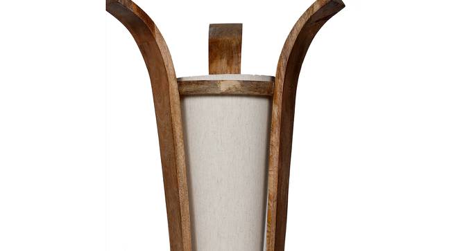 Rock White Iron & Cloth Shade Floor Lamp with Wooden Base (Brown) by Urban Ladder - Design 1 Side View - 625435