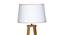 Calantha White Iron & Cloth Shade Floor Lamp with Wooden Base (Brown) by Urban Ladder - Design 1 Side View - 625437