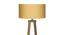 Amarantha Beige Iron & Cloth Shade Floor Lamp with Wooden Base (Brown) by Urban Ladder - Design 1 Side View - 625438