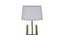 Garnet White Iron & Cloth Shade Floor Lamp with Wooden Base (Brown) by Urban Ladder - Design 1 Side View - 625439