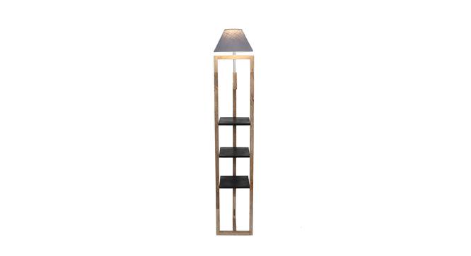 Creed Grey Iron & Cloth Shade Floor Lamp with Wooden Base (Brown) by Urban Ladder - Front View Design 1 - 625451