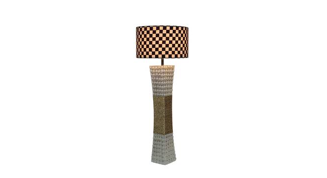 Glen Black Iron & Cloth Shade Table Lamp with Wooden Base (White) by Urban Ladder - Front View Design 1 - 625460