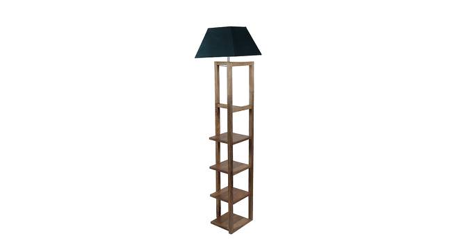 Jenna Grey Iron & Cloth Shade Floor Lamp with Wooden Base (Brown) by Urban Ladder - Design 1 Side View - 625467