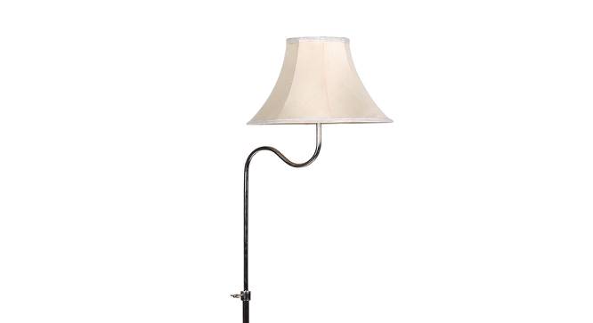 Alicia White Iron & Cloth Shade Floor Lamp with Wooden Base (Brown) by Urban Ladder - Design 1 Side View - 625477