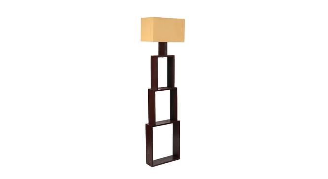 Alexis Beige Iron & Cloth Shade Floor Lamp with Wooden Base (Brown) by Urban Ladder - Design 1 Side View - 625478