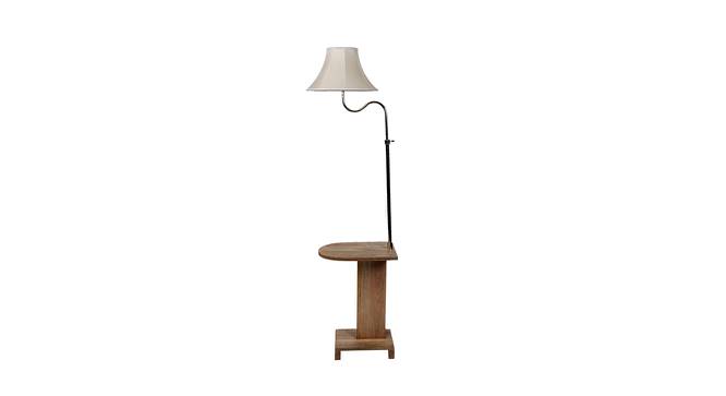 Keoki White Iron & Cloth Shade Floor Lamp with Wooden Base (Brown) by Urban Ladder - Design 1 Side View - 625480