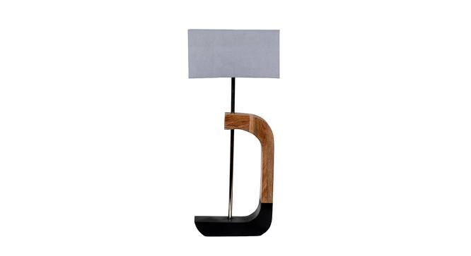 Hawk Grey Iron & Cloth Shade Table Lamp with Wooden Base (Brown) by Urban Ladder - Design 1 Side View - 625485