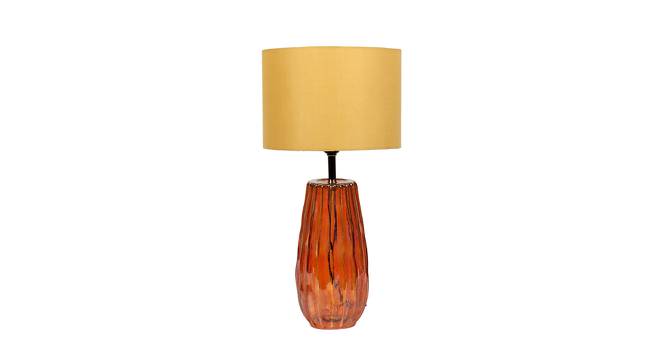 Crane Beige Iron & Cloth Shade Table Lamp with Glass Base (Orange) by Urban Ladder - Design 1 Side View - 625488