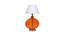 Ebony White Iron & Cloth Shade Table Lamp with Glass Base (Orange) by Urban Ladder - Design 1 Side View - 625489