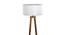 Finch White Iron & Cloth Shade Floor Lamp with Wooden Base (Brown) by Urban Ladder - Design 1 Side View - 625493