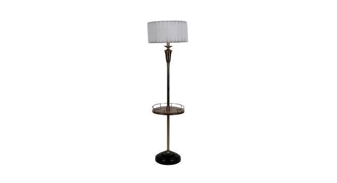 Jay White Iron & Cloth Shade Floor Lamp with Metal base (Brown) by Urban Ladder - Front View Design 1 - 625507