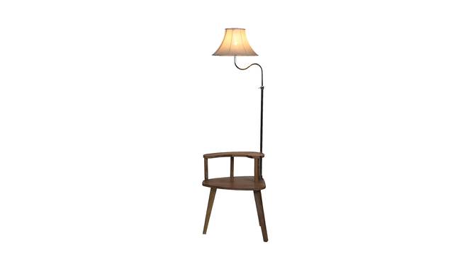 Phil White Iron & Cloth Shade Floor Lamp with Wooden Base (Brown) by Urban Ladder - Front View Design 1 - 625510
