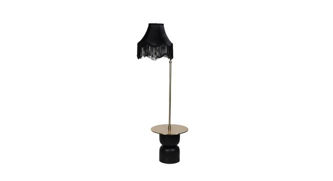 Olina Black Iron & Cloth Shade Floor Lamp with Metal base (Brown) by Urban Ladder - Front View Design 1 - 625520