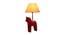 Buck Beige Iron & Cloth Shade Table Lamp with Wooden Base (Red) by Urban Ladder - Front View Design 1 - 625528