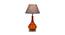 Grove Grey Iron & Cloth Shade Table Lamp with Glass Base (Orange) by Urban Ladder - Front View Design 1 - 625531