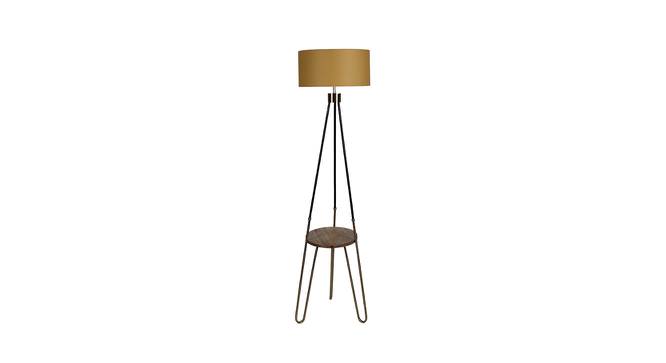 Phoebe Beige Iron & Cloth Shade Floor Lamp with Metal base (Brown) by Urban Ladder - Front View Design 1 - 625561