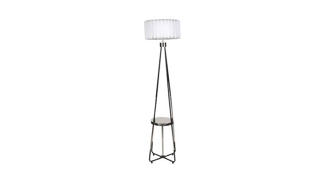Abby White Iron & Cloth Shade Floor Lamp with Metal base (Brown) by Urban Ladder - Front View Design 1 - 625569