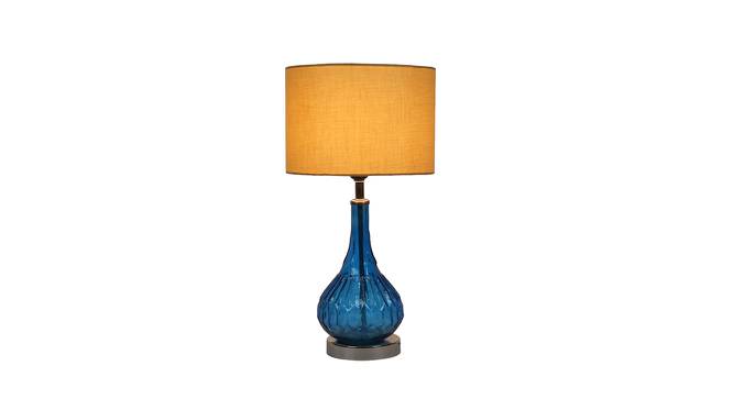 Peregrine Beige Iron & Cloth Shade Table Lamp with Glass Base (Blue) by Urban Ladder - Front View Design 1 - 625579
