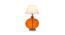 Ebony White Iron & Cloth Shade Table Lamp with Glass Base (Orange) by Urban Ladder - Front View Design 1 - 625583