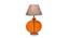Kodiak Grey Iron & Cloth Shade Table Lamp with Glass Base (Orange) by Urban Ladder - Front View Design 1 - 625584