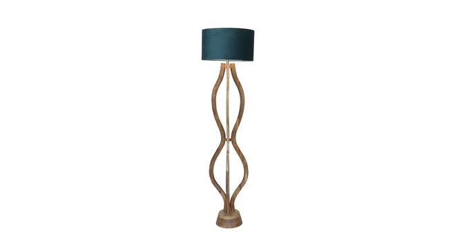 Fawn White Iron & Cloth Shade Floor Lamp with Wooden Base (Brown) by Urban Ladder - Front View Design 1 - 625587
