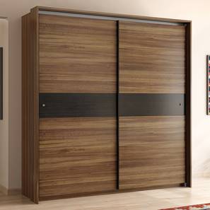 Wardrobes Design Avalon Engineered Wood 2 Door Wardrobe in Chocolate Oak And Silver Grey Finish
