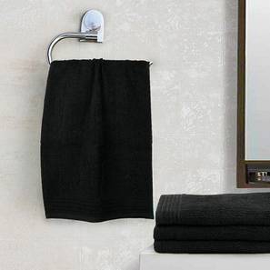 Home Decor In Indore Design Black 600 GSM Fabric Towel - Set of 5
