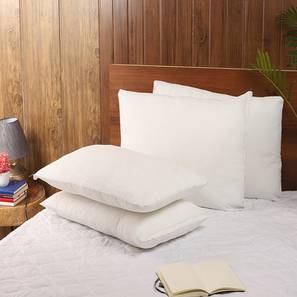 Pillows Design Braden Microfibre 24x16 Inches Set of 4 Pillow with Pillow Cover (White)