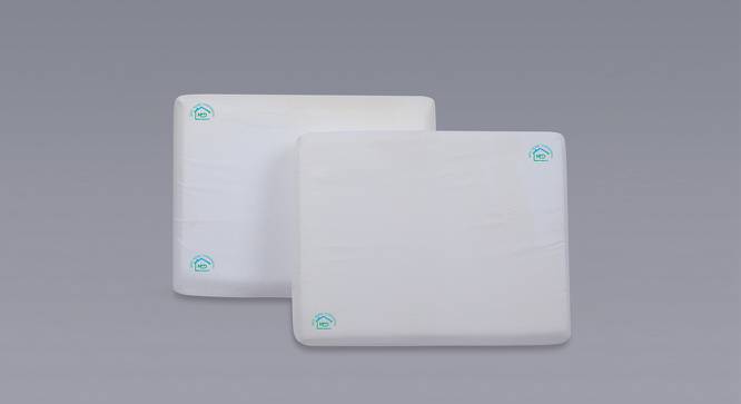 Forest White Solid Microfiber Pillow Cover Set of - 2 (White) by Urban Ladder - Front View Design 1 - 626790