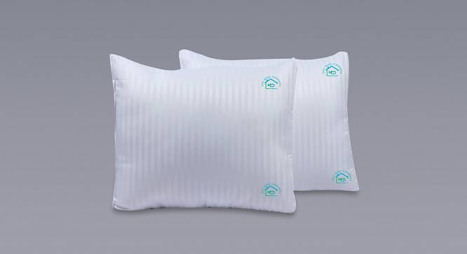 Enoch White Solid Microfiber Pillow Cover Set of - 2 (White) by Urban Ladder - Front View Design 1 - 626887