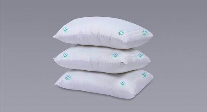 Kiaan White Solid Microfiber Pillow Cover Set of - 3 (White) by Urban Ladder - Front View Design 1 - 626888