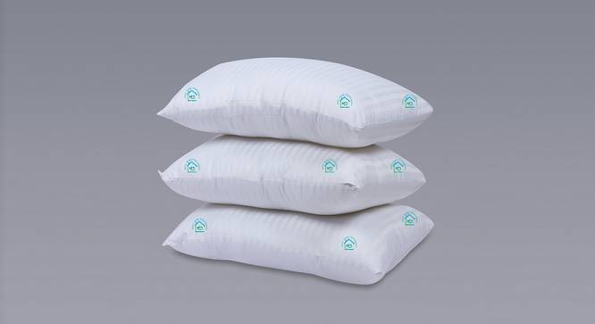 Lian White Solid Microfiber Pillow Cover Set of - 3 (White) by Urban Ladder - Front View Design 1 - 626889