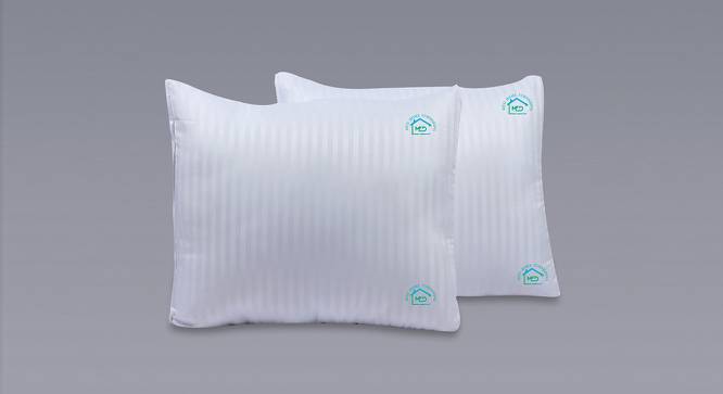 Dash White Solid Microfiber Pillow Cover Set of - 2 (White) by Urban Ladder - Front View Design 1 - 626896