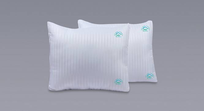 Gary White Solid Microfiber Pillow Cover Set of - 2 (White) by Urban Ladder - Front View Design 1 - 626897