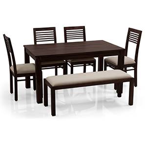 Arabia Zella 6 Seater Dining Table Set With Upholstered Bench Urban Ladder