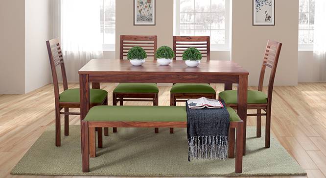 Arabia Zella 6 Seater Dining Table Set With Upholstered Bench Urban Ladder