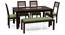 Brighton Large - Zella 6 Seater Dining Table Set (With Upholstered Bench) (Mahogany Finish, Avocado Green) by Urban Ladder - - 62799