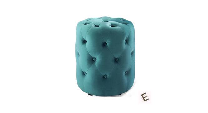 Amanda Pouffe in Peacock Teal Colour (Royal Peacock Teal) by Urban Ladder - Front View Design 1 - 629767