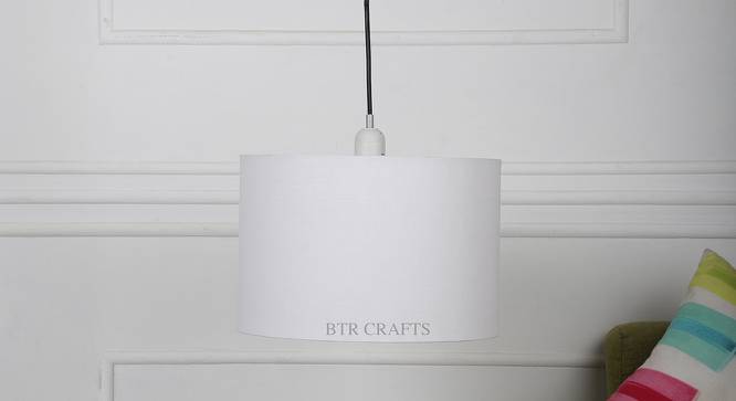 Russell White Cotton Hanging Light (White) by Urban Ladder - Front View Design 1 - 630034