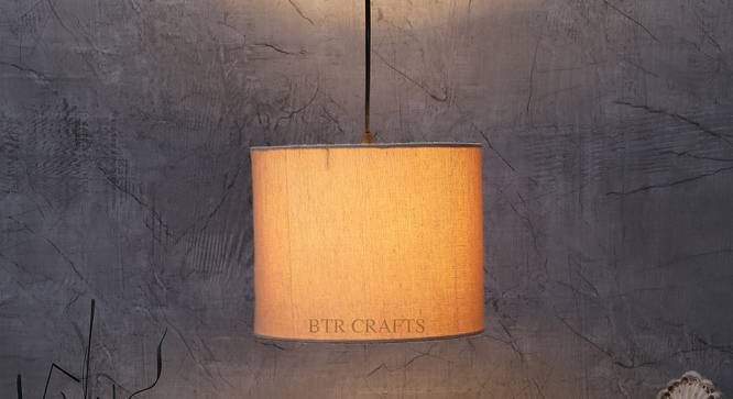 Kate Natural Cotton Hanging Light (Brown) by Urban Ladder - Design 1 Side View - 630053