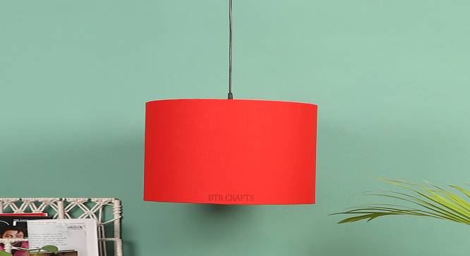Lawrence Red Cotton Hanging Light (Red) by Urban Ladder - Front View Design 1 - 630124