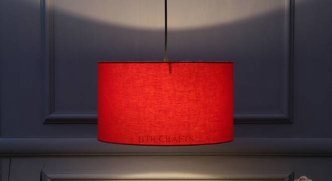 Allen Red Cotton Hanging Light (Red) by Urban Ladder - Design 1 Side View - 630148