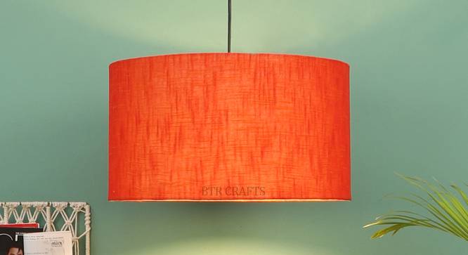 Gloria Red Cotton Hanging Light (Red) by Urban Ladder - Design 1 Side View - 630151