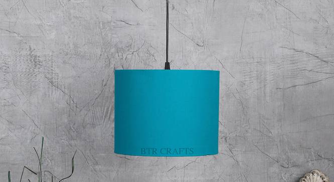 Eloise Blue Cotton Hanging Light (Teal) by Urban Ladder - Front View Design 1 - 630410