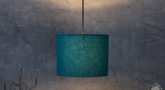 Eloise Blue Cotton Hanging Light (Teal) by Urban Ladder - Design 1 Side View - 630442
