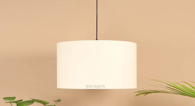 Murphy Cream Cotton Hanging Light (Cream) by Urban Ladder - Front View Design 1 - 630508