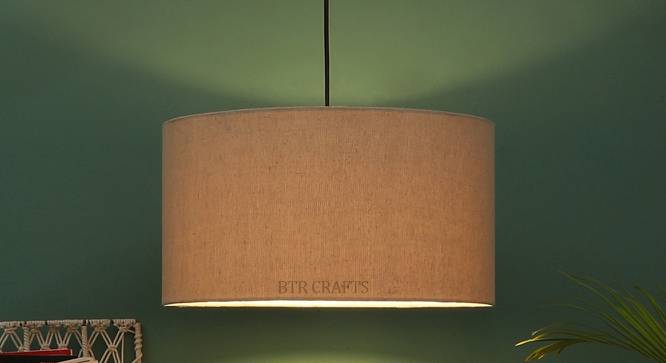 Dennis Natural Cotton Hanging Light (Brown) by Urban Ladder - Design 1 Side View - 630543